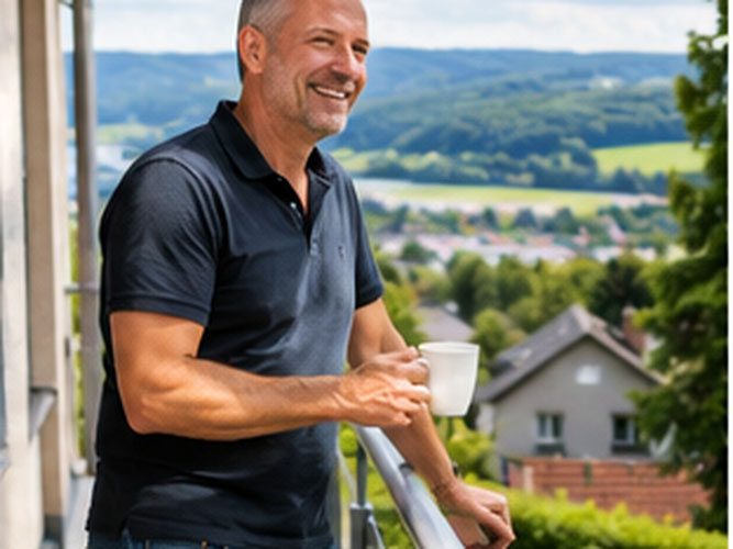 Wohnstraße mit Einfamilienhäusern und viel Grün in Brandenburg